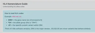 HLA nomenclature guide
